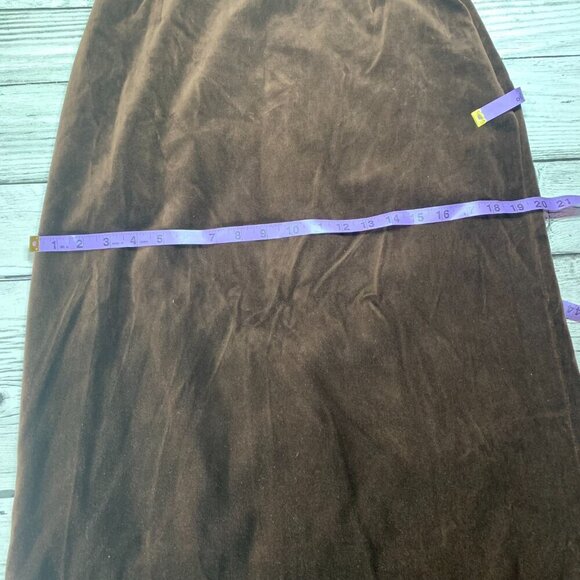 Vintage Union Made Chocolate Brown Velvet Maxi Pencil Skirt - Picture 12 of 13